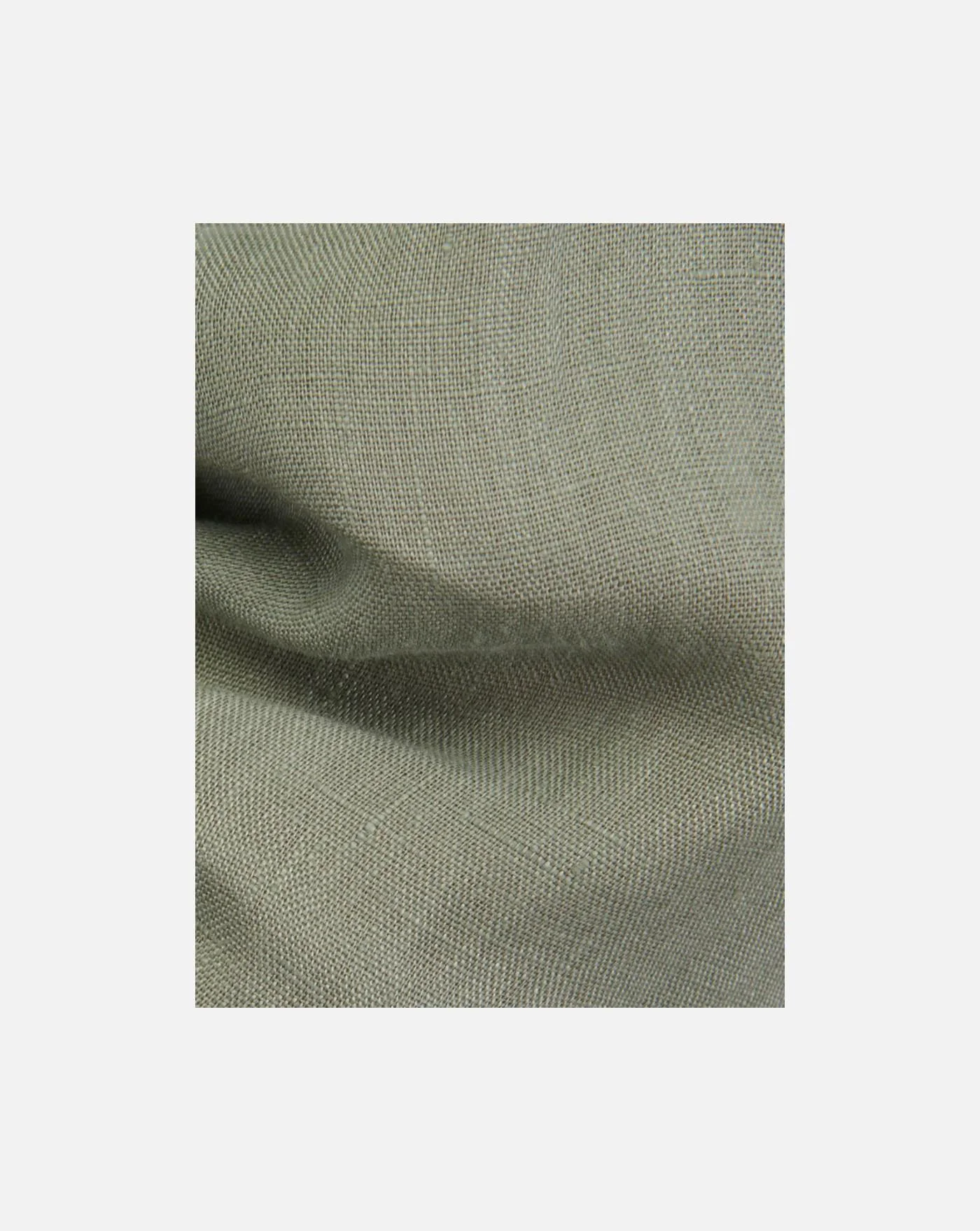 Camisa Cuello Francés Liso Lino Verde Militar - Image 4