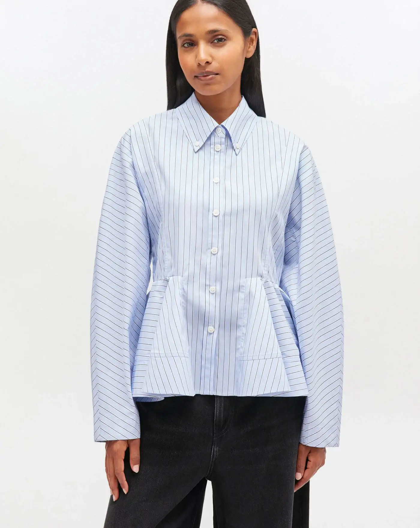 Camisa Ganni Stripe Peplum Shirt - Image 2