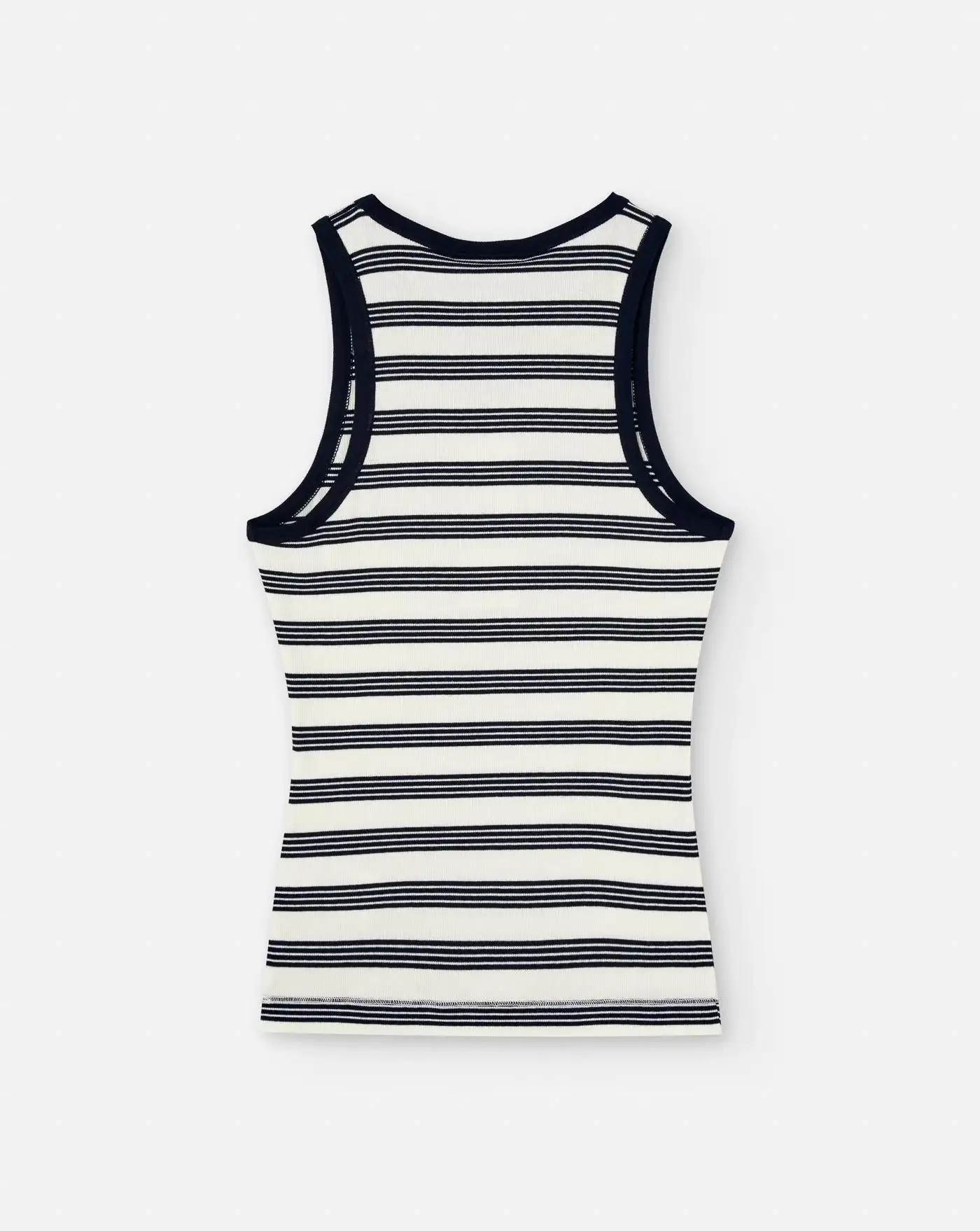Top Ganni Striped Soft Cotton Rib Tank Top - Image 2