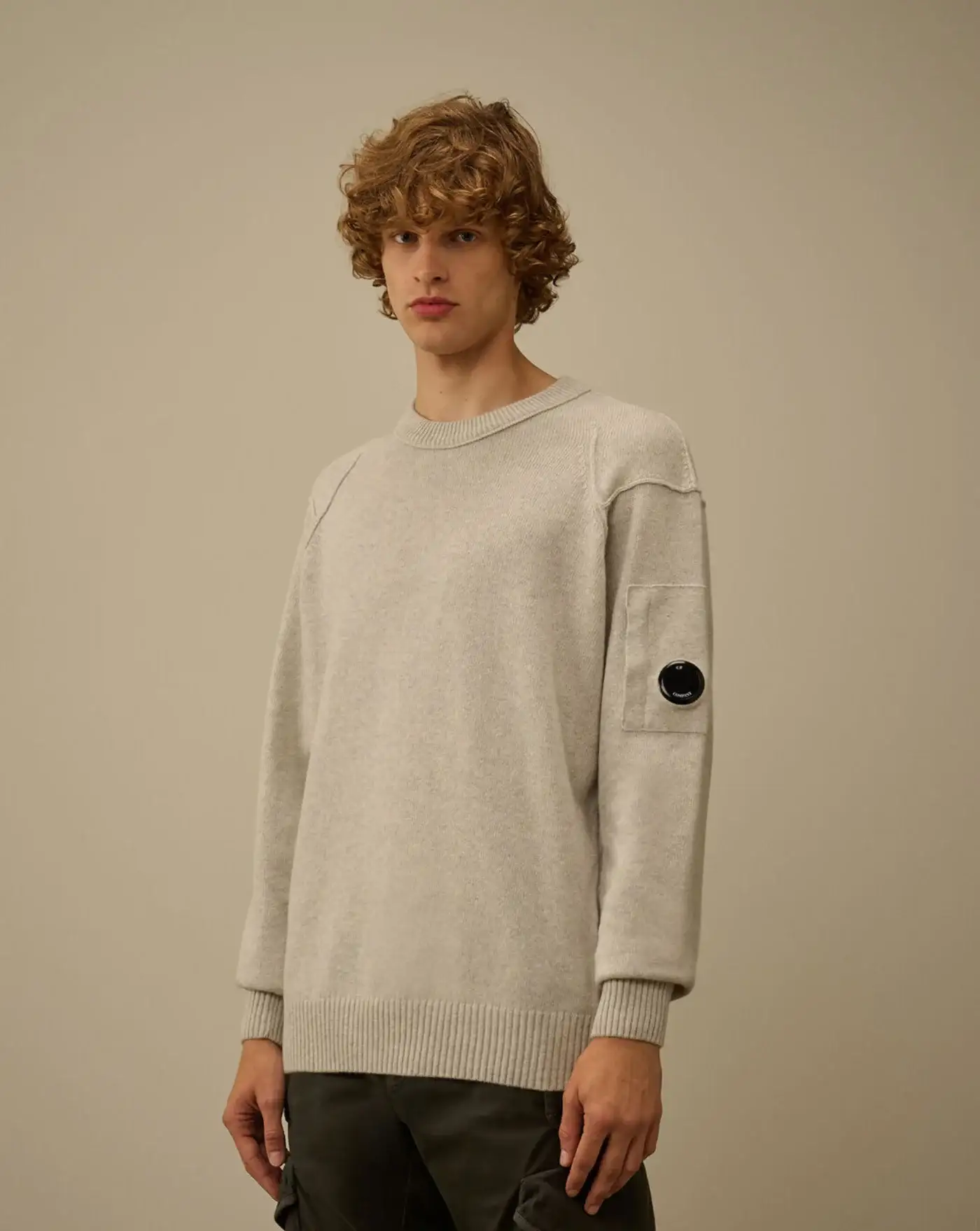 Jersey C.P. Company Lambswool GRS Crewneck Lens Sweater - Image 2