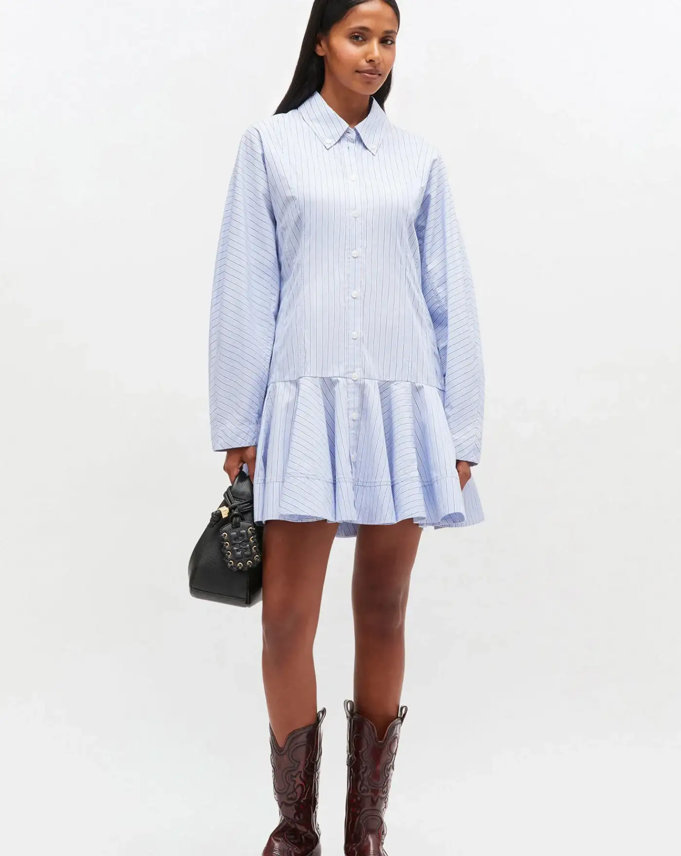 Vestido Ganni Stripe Cotton Buttoned Mini Dress - Image 2